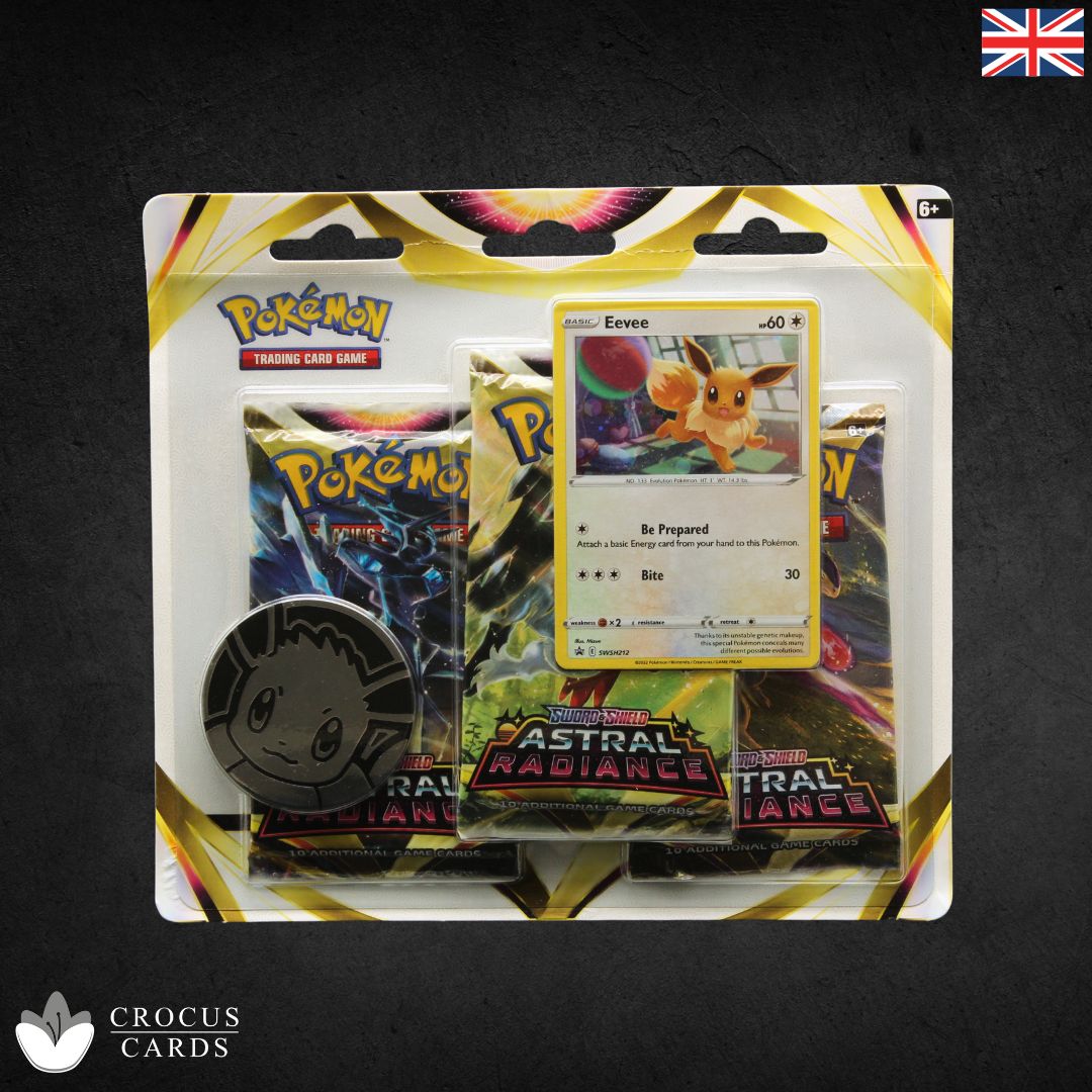 Pokémon Astral Radiance, pack de 3 cartes Blister Évoli (EN)
