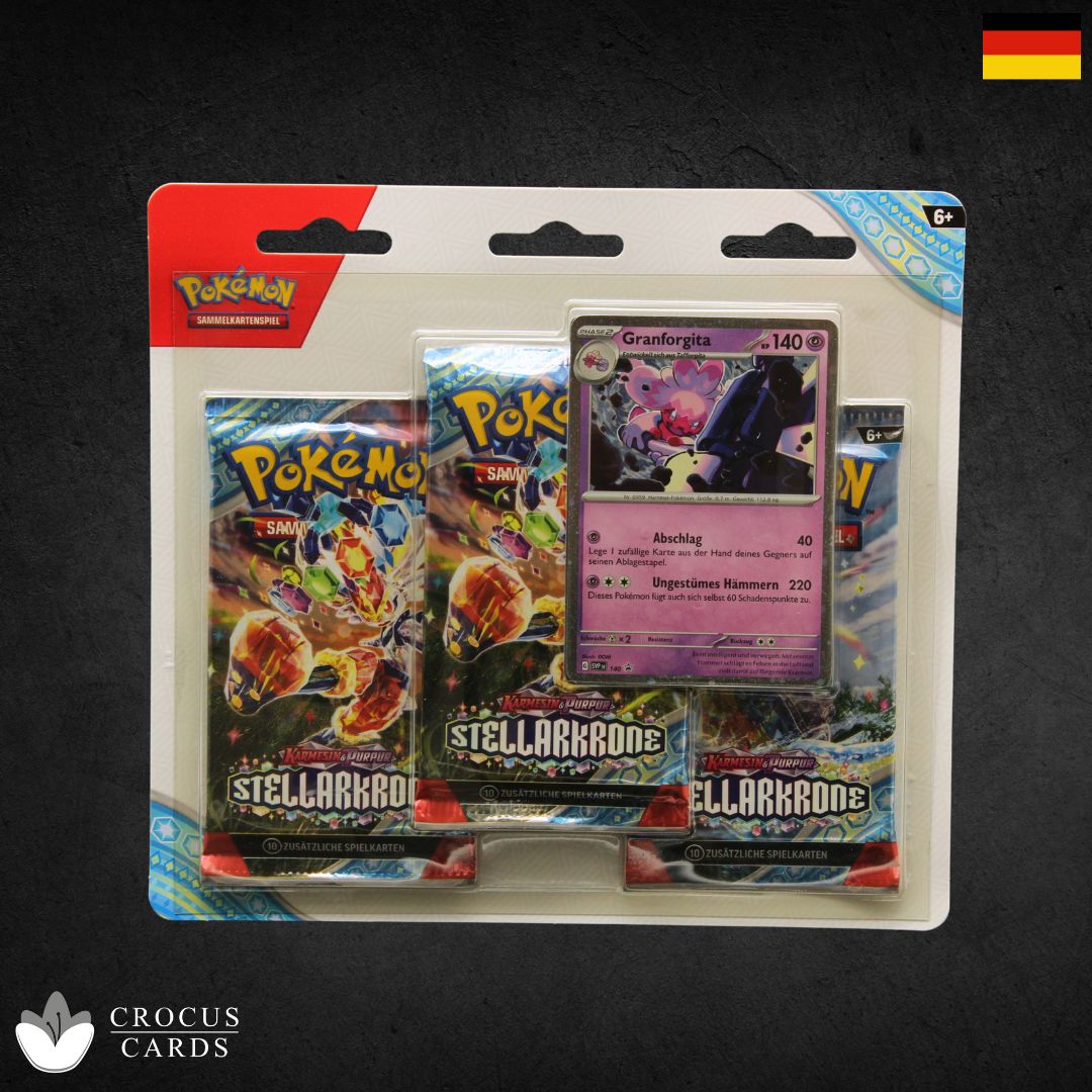 Pokémon Stellarcrown, pack de 3 cartes, Granforgita (DE)
