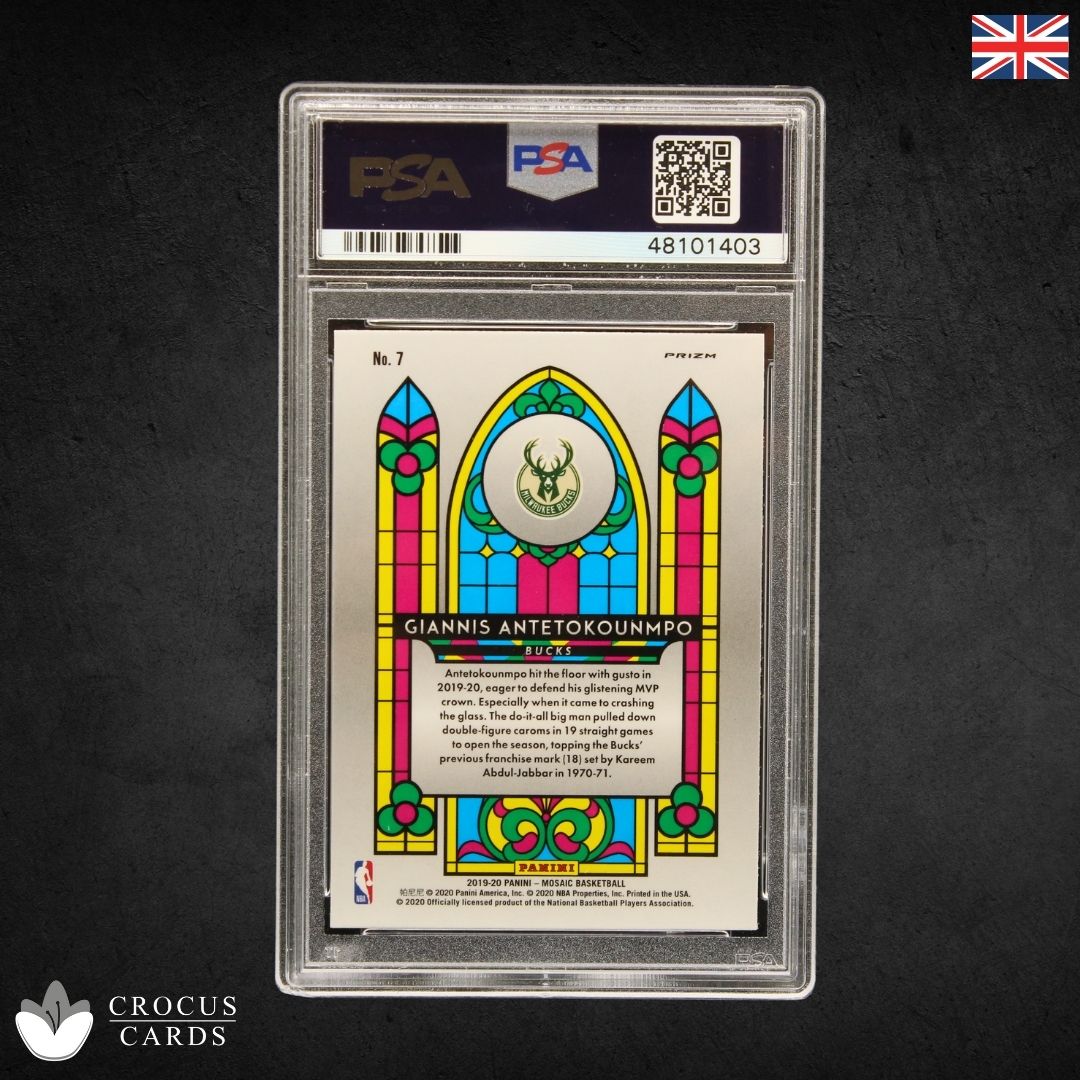Panini Mosaic 2019 - Giannis Antetokounmpo Stained Glass - PSA 10