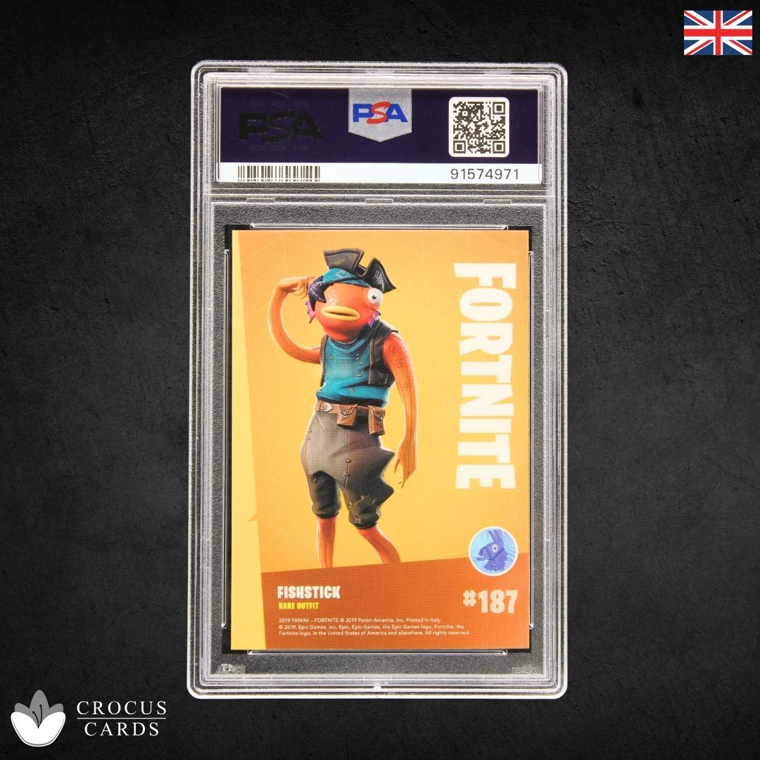 Panini Fortnite Series 1 - Fishstick #187 Crystal Shard - PSA 8