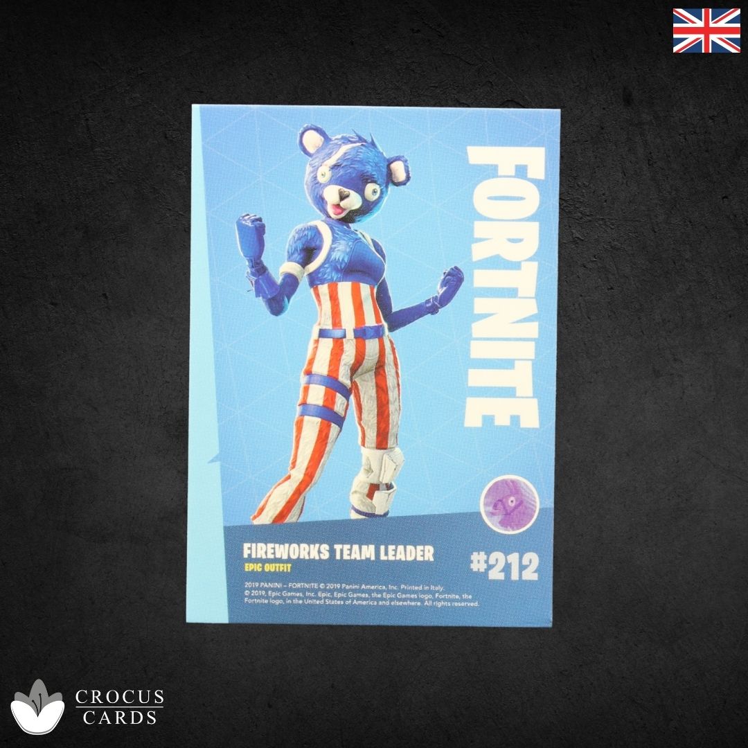 Panini Fortnite Série 1 - Chef d'équipe Feux d'artifice n° 212 - Éclat de cristal Italie Imprimer