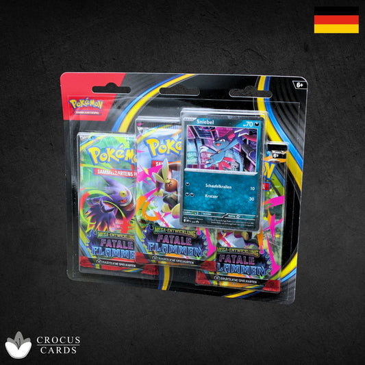Pokemon Fatale Flammen - 3-Pack Blister Sniebel (DE)