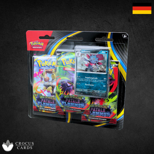 Pokemon Fatale Flammen - 3-Pack Blister Snibunna (DE)
